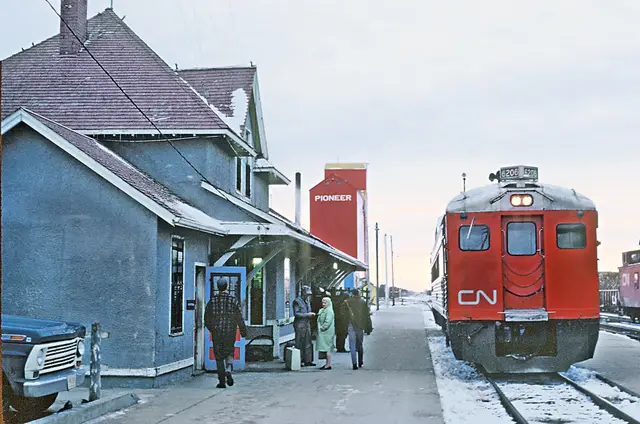 CN Railiner at the Hudson Bay train station